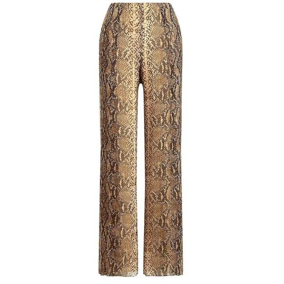 Ralph Lauren Collection Purple Label Snakeskin Silk Palazzo Pants Trousers 8 $2k - Picture 4 of 10